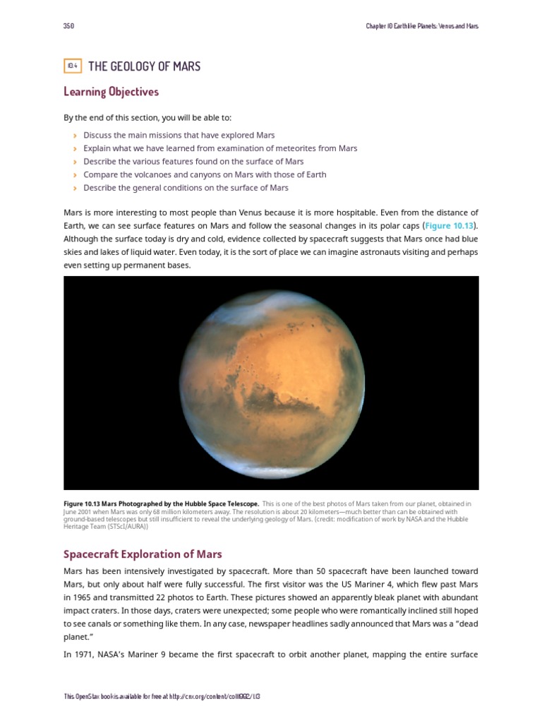 Mars Geology and Exploration Overview | PDF | Mars | Moon