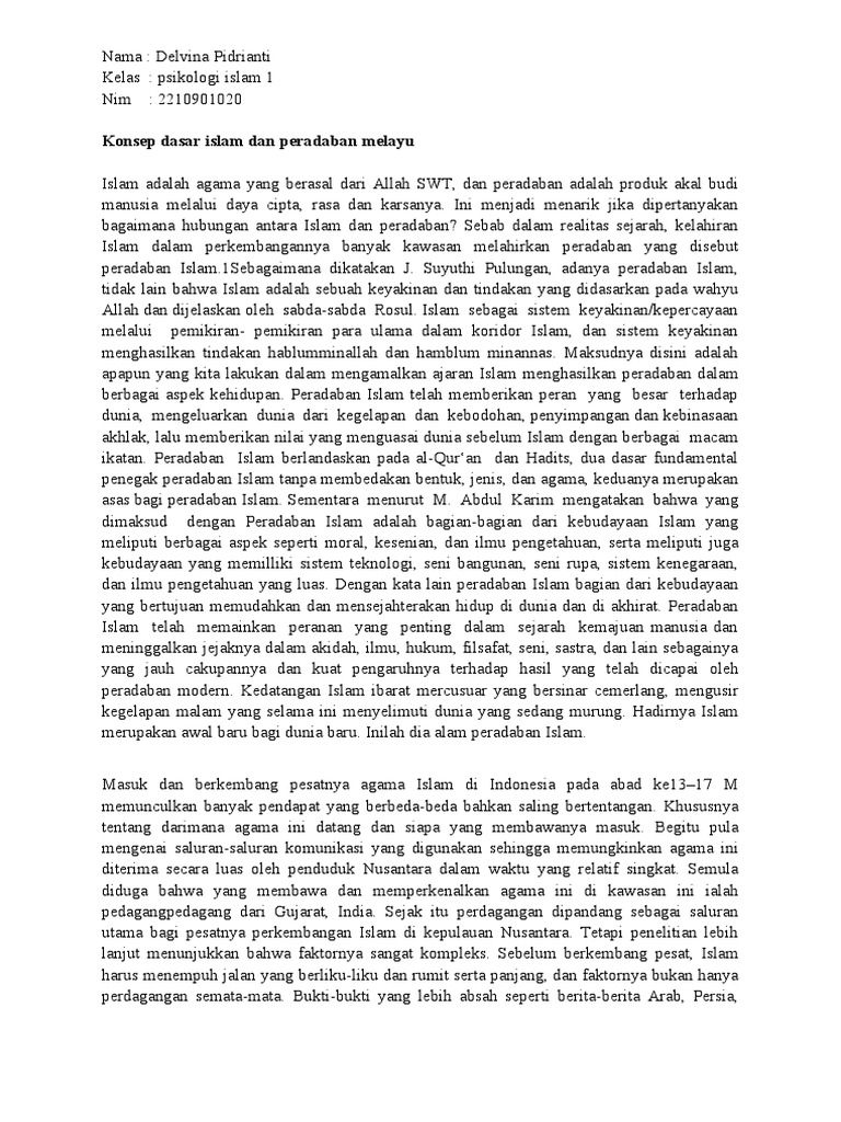 Hubungan Islam dan Peradaban Melayu | PDF | Politik