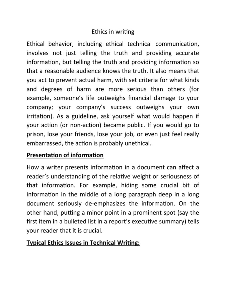 Ethics in Writing 2023 | PDF | Information | Copyright