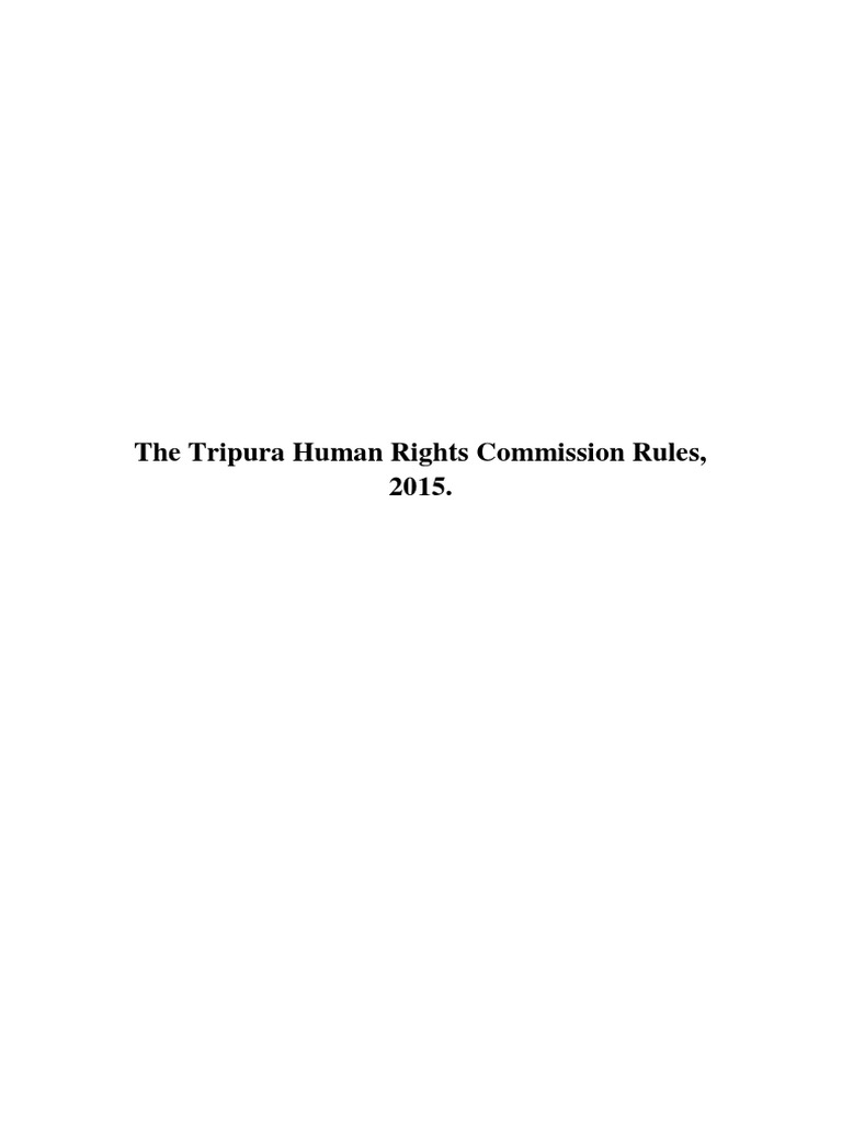 Tripura Human Rights Commission Rules | PDF | Government | Justice