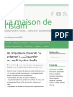 De l'importance d'avoir de « la présence » (حُضور) quand on accomplit la prière rituelle - La maison de l'islam