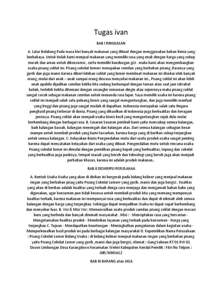 Proposal Pisang Goreng Lumer Pdf