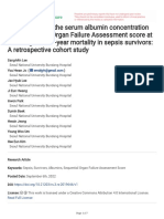 Lee2023 ASSOCIATIONS OF THE SERUM ALBUMIN CONCENTRATION AND SEQUENTIAL ORGAN FAILURE ASSESSMENT SCORE AT DISCHARGE WITH 1YEAR MORTALITY IN SEPSIS SURVIVORSA RETROSPECTIVE COHORT STUDY