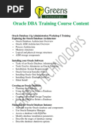 Oracle DBA Syllabus