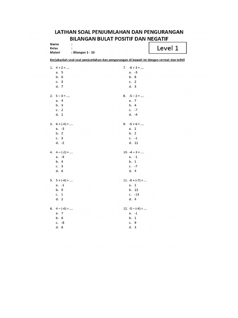Soal Level 1 | PDF