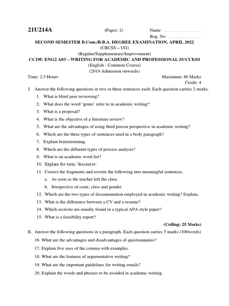 Eng2 A03 - Writing For Academic and Professional Success | PDF | Essays ...