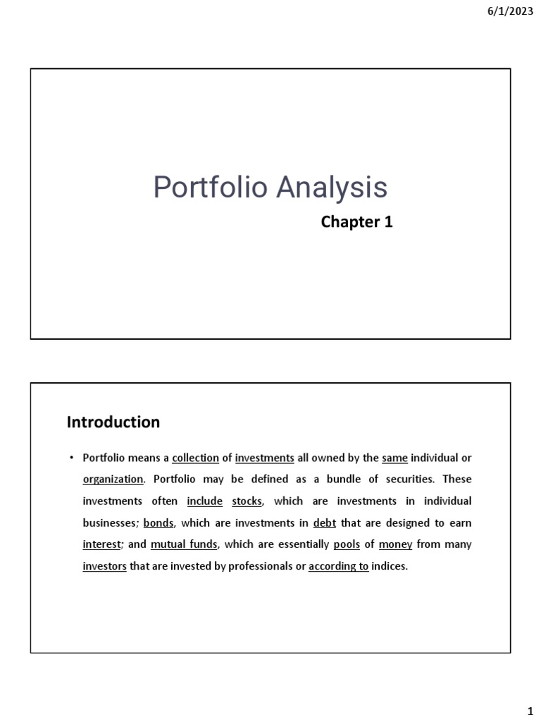 Portfolio Analysis PDF