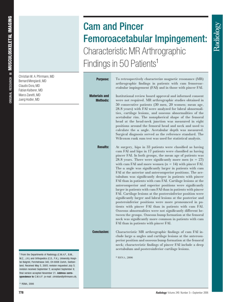 13 Cam and Pincer Radiology 817753810 PDF Hip Skeletal System