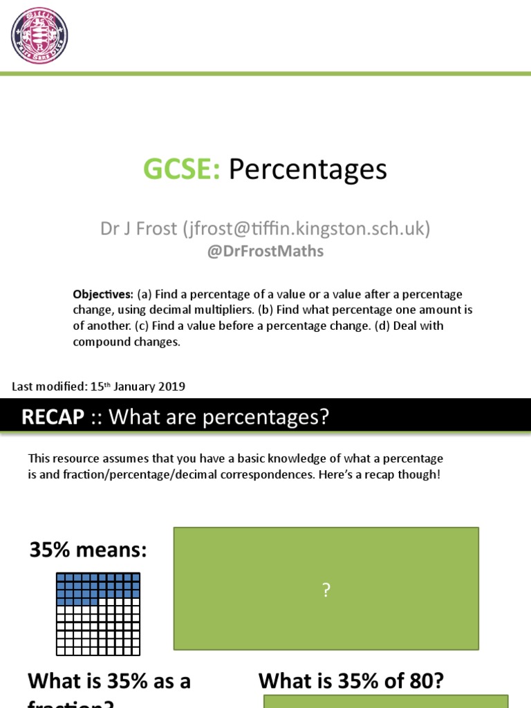 GCSE Percentages | PDF | Percentage | Interest