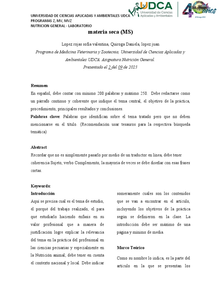 Materia Seca | PDF