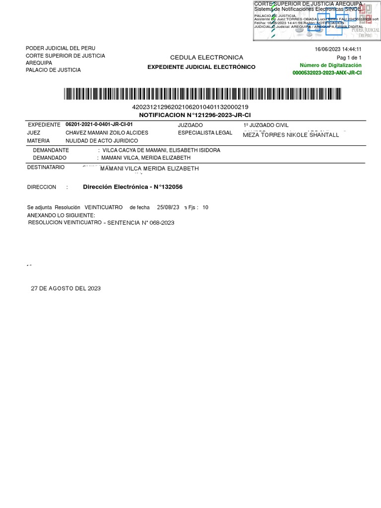 Sentencia 068-2023 | PDF | Justicia | Crimen y violencia