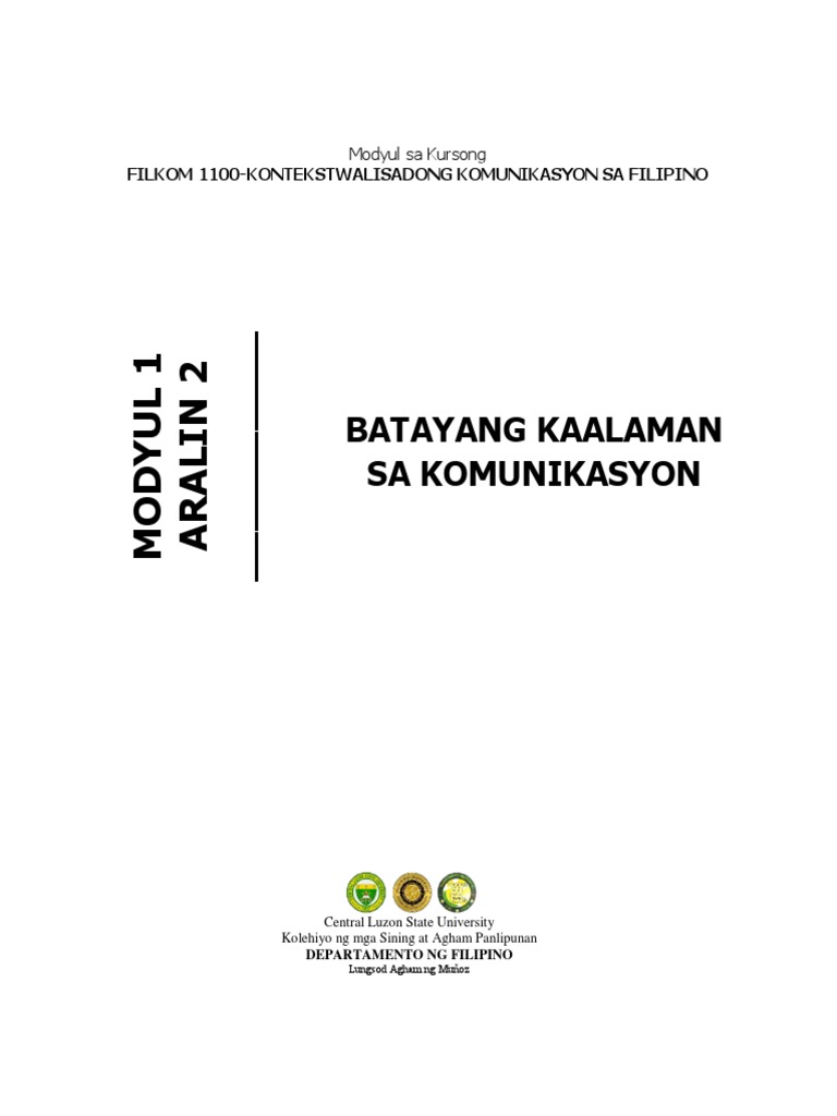 Course Pack Filkom 1100 Modyul 1 Aralin 2 Pdf