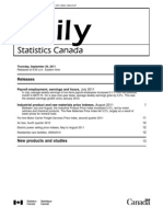 Statistics Canada Industrial Indexes Sept 2011