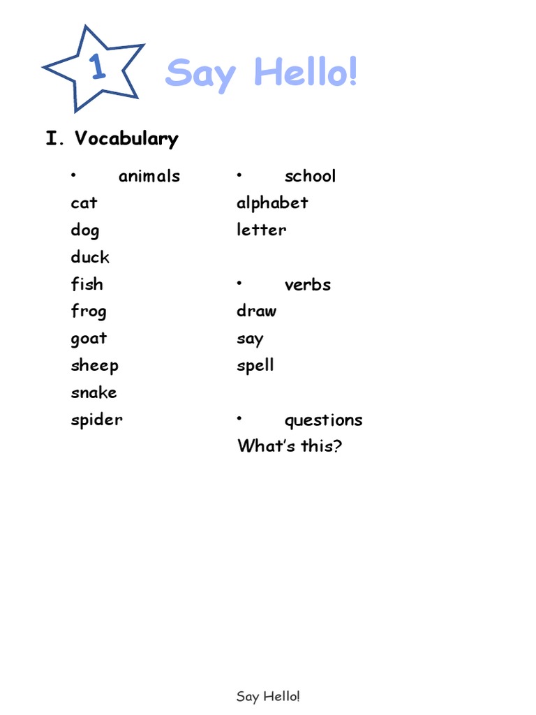 Say Hello | PDF | Language Arts & Discipline