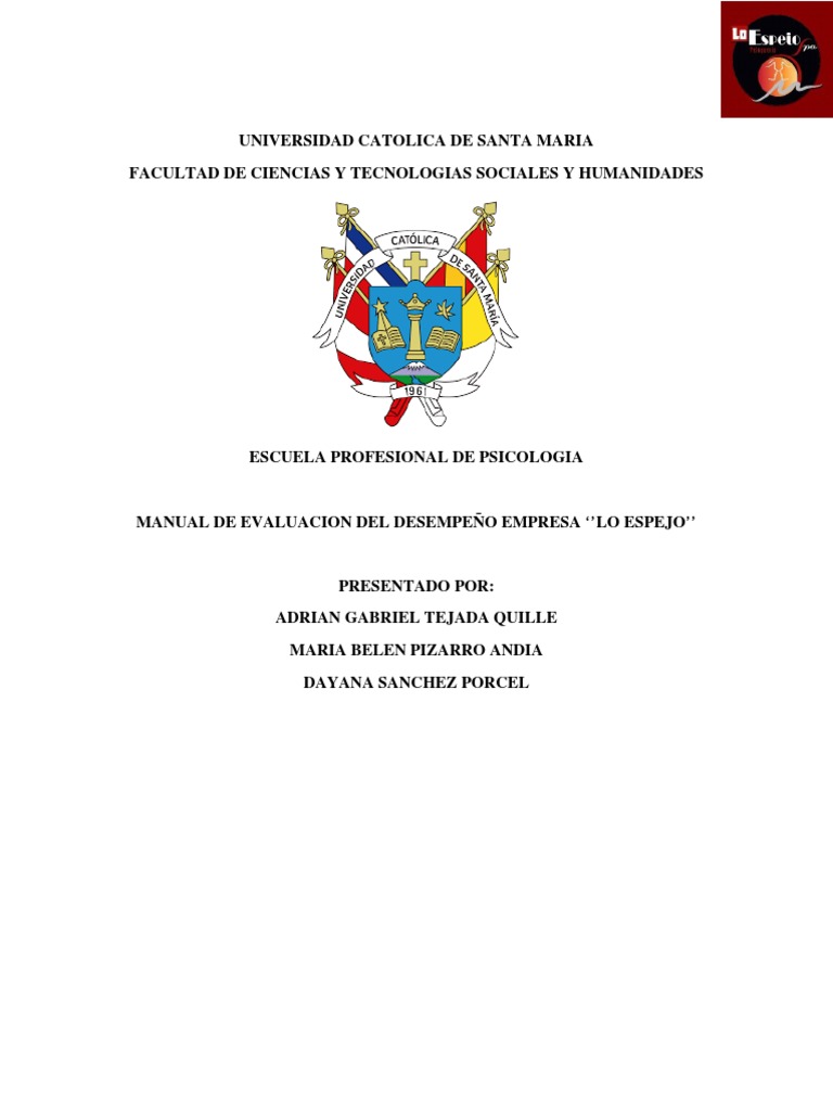 Manual Evaluacion Del Desempeño | PDF