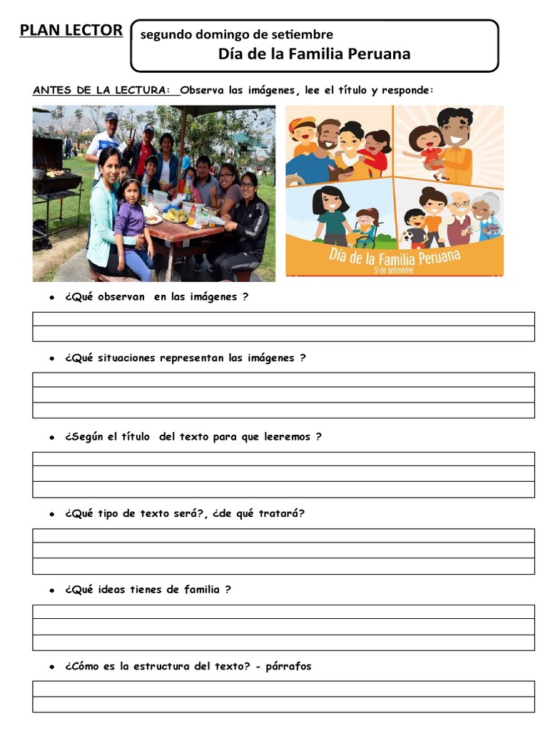 Plan Lector Dia de La Familia | PDF