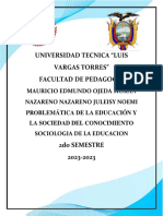 Problemática de La Educación y La Sociedad Del Conocimiento