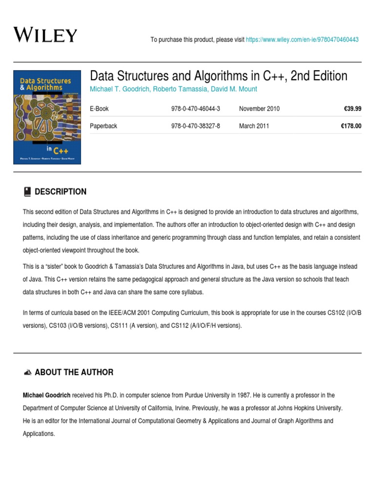 Wiley - Data Structures and Algorithms in C++, 2nd Edition - 978!0!470 ...