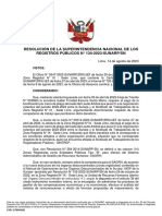 Resolución de La Superintendencia Nacional de Los Registros Públicos #134-2023-Sunarp/Sn