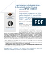 Sistematización de Experiencia Sobre Estrategias de Lectura Crítica en La Clase de Comunicación Escrita y Procesos Lectores Ceplec - Uniminuto