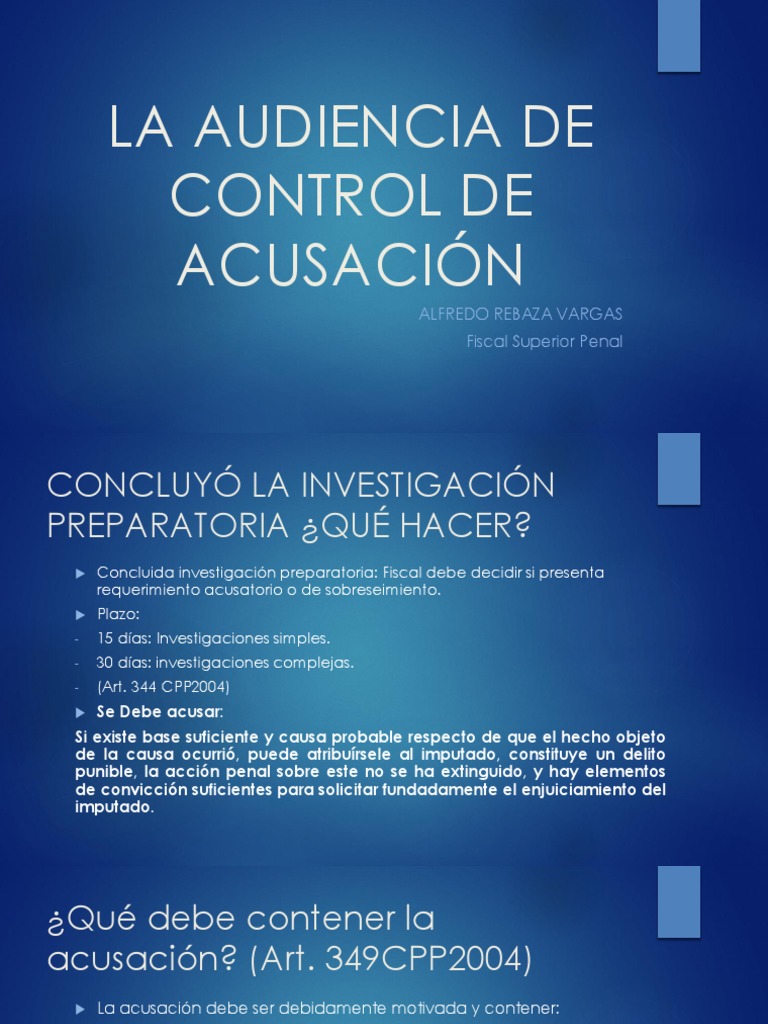 Control de Acusación en el Proceso Penal | PDF | Fiscal | Derecho penal