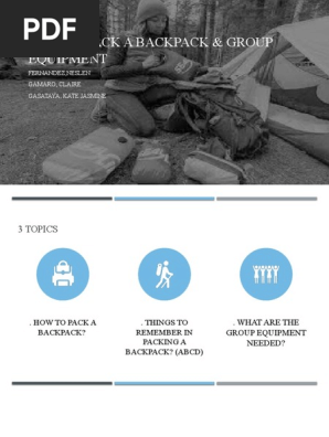How to Pack a Backpack Group Equipment