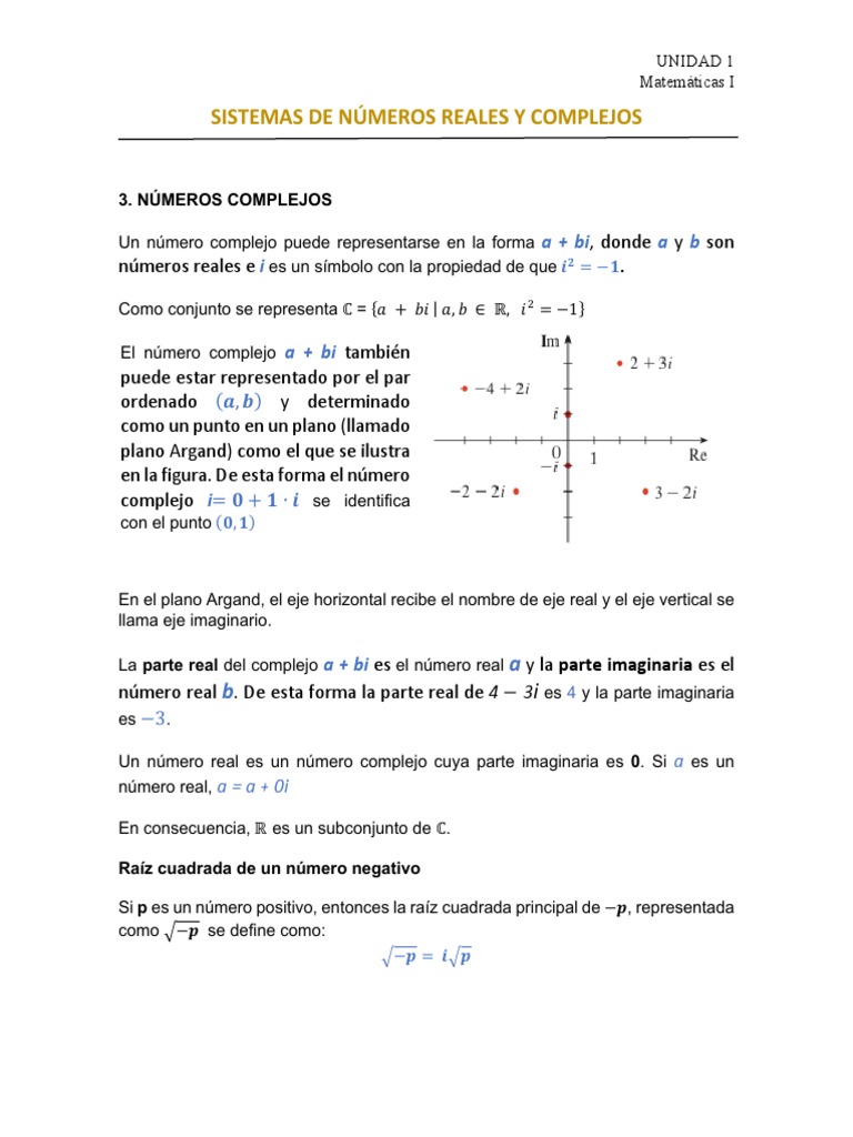 Numeros Complejos Pdf Número Complejo Número Real