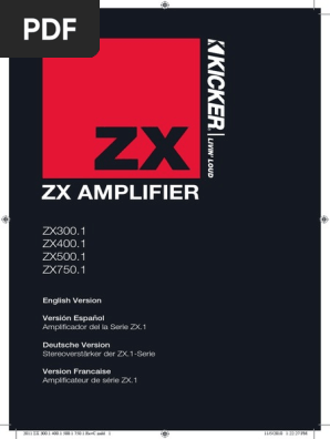 邦楽 KAFU INSTALL MANUAL CD Kicker ZX Series Amplifier Manual | PDF | Amplifier | Loudspeaker