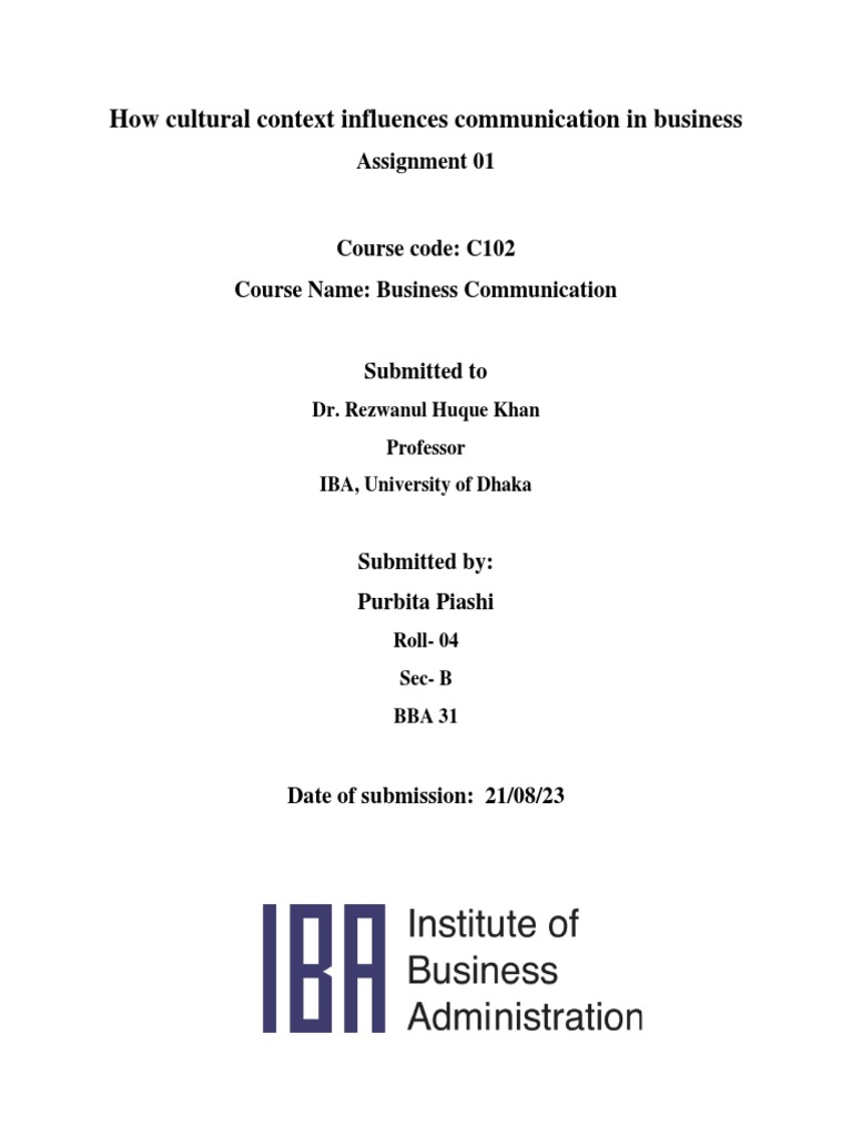 Cultural Context in Business Communication | PDF | Negotiation ...