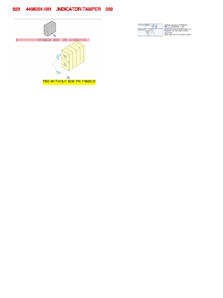 020 4406001001 .IndicatorTamper 002 A Stowage Box PN 11906301 PDF