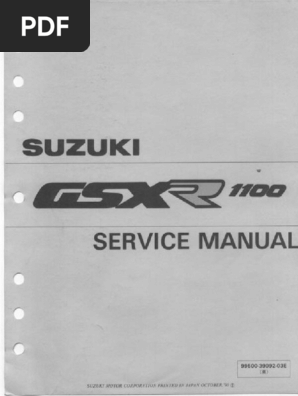 GSXR 1100 1989 1992 Service Manuel | PDF