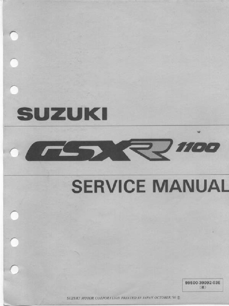 GSXR 1100 1989 1992 Service Manuel | PDF