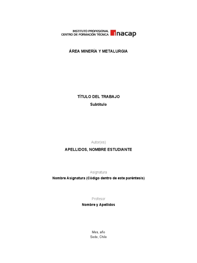 Formato Informe Inacap | PDF | Bibliografía