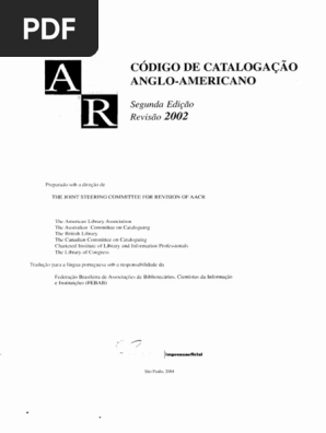 Código de Catalogação Anglo-Americano | PDF  display picture 1