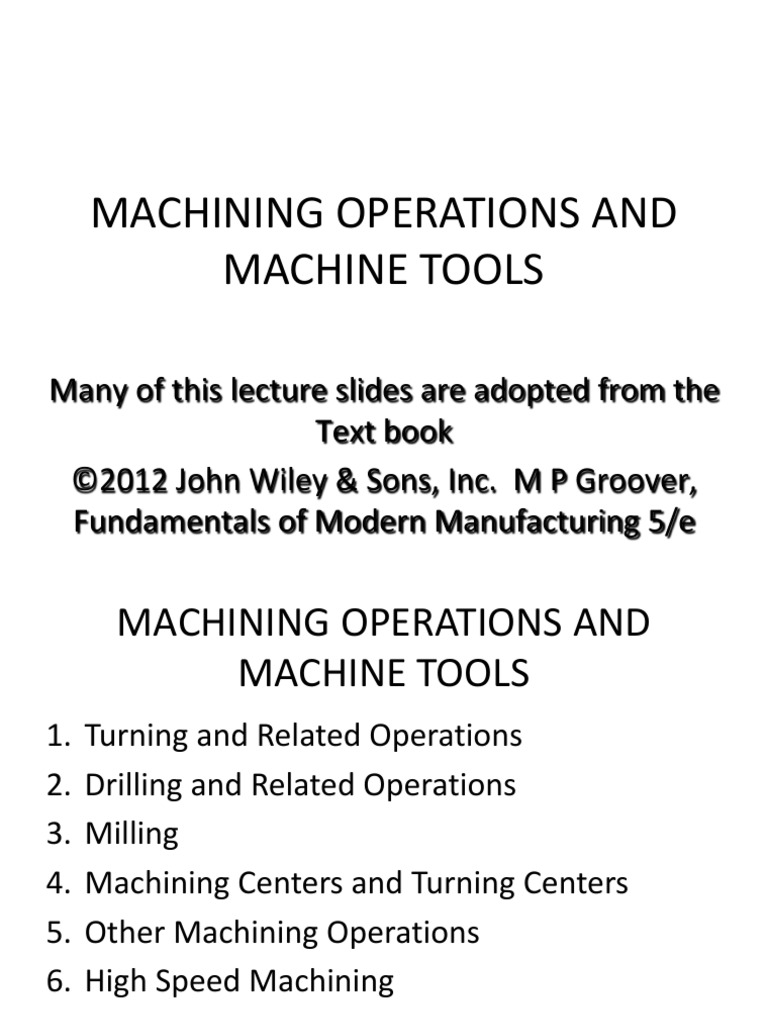 Week9 10 Machining | PDF
