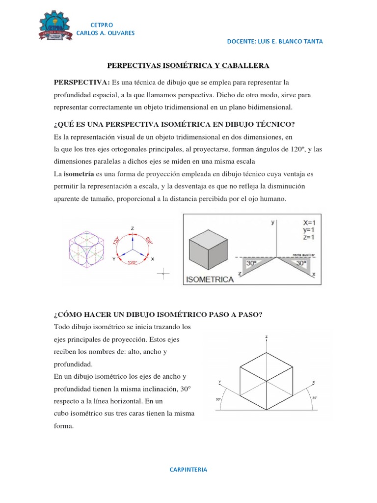 09 PERPECTIVAS ISOMÉTRICA Y CABALLERA | PDF | Perspectiva (Gráfica ...
