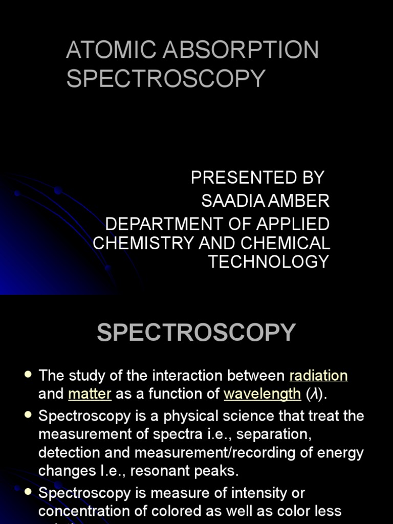 ATOMIC ABSORPTION SPECTROSCOPY | PDF | Spectroscopy | Emission Spectrum