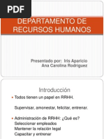 Presentación del departamento de recursos humanos