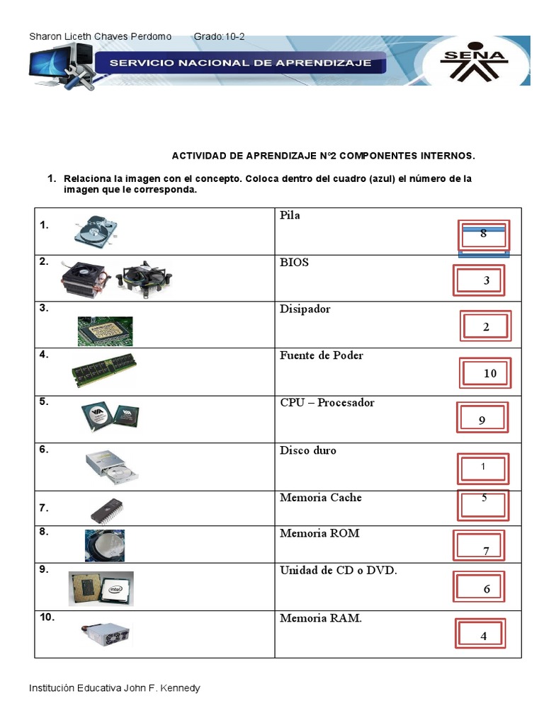 Componentes Internos del Ordenador | PDF | Hardware de la computadora ...