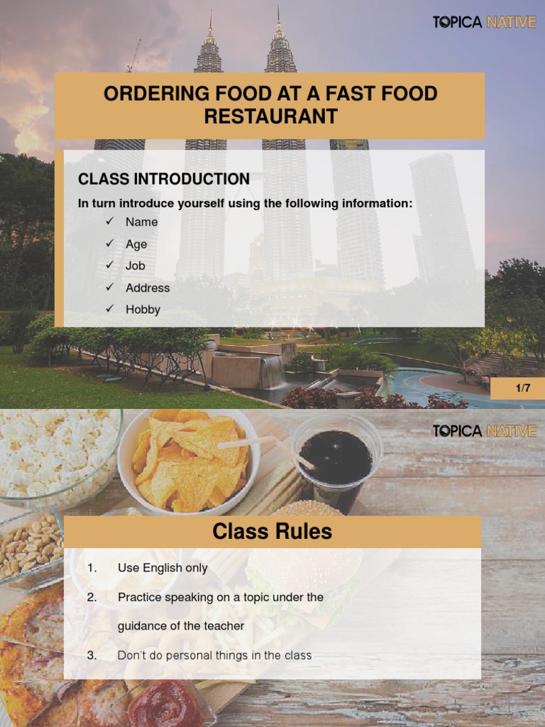 15.05.2021 - SC - Basic - Ordering Food at A Fastfood Restaurant ...