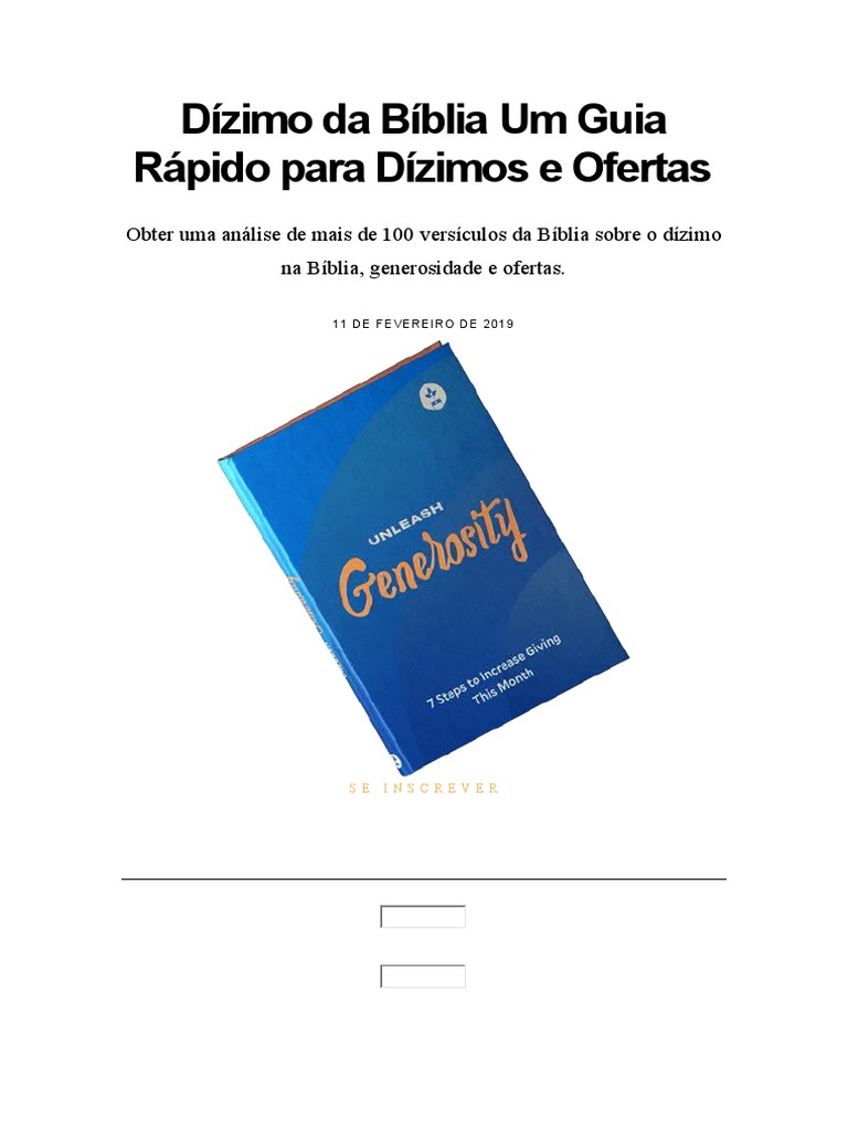 Dízimo Da Bíblia Um Guia Rápido para Dízimos e Ofertas | PDF | Dízimo ...