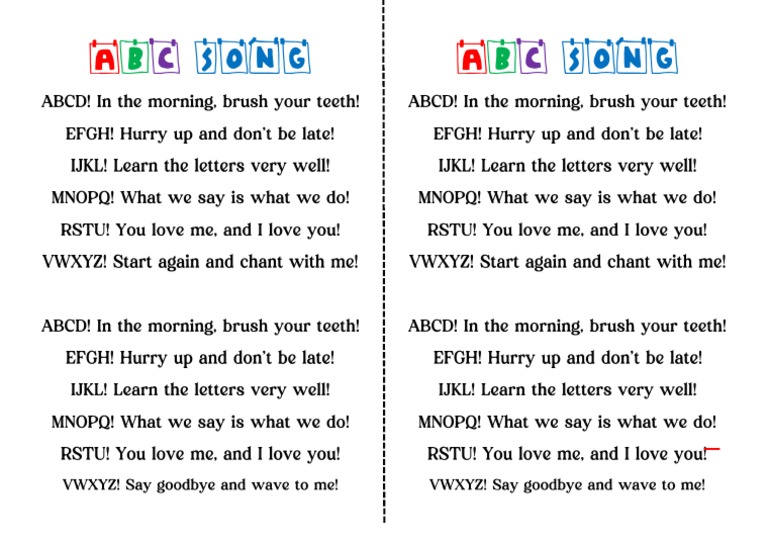 ABCD! In the morning, brush your teeth! PDF