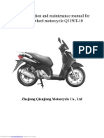 User's Operation and Maintenance Manual For Double-Wheel Motorcycle QJ150T-10