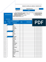 Formato Control Limpieza y Desinfección