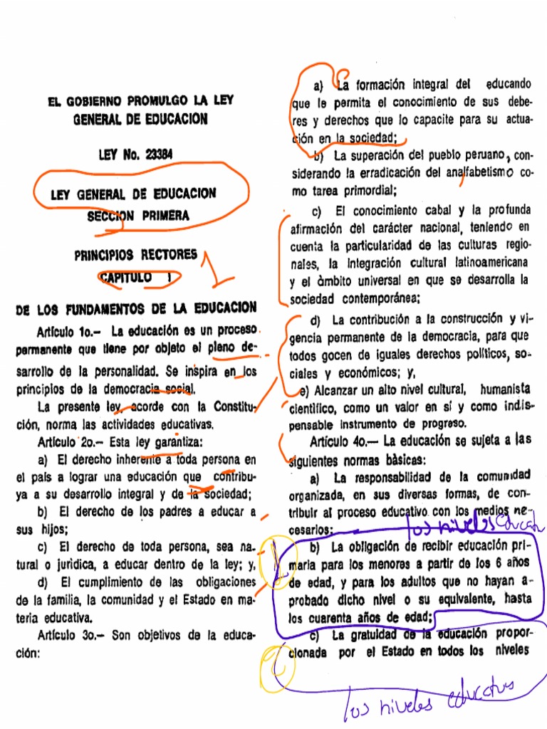 Ley General de Educacion 23384 | PDF