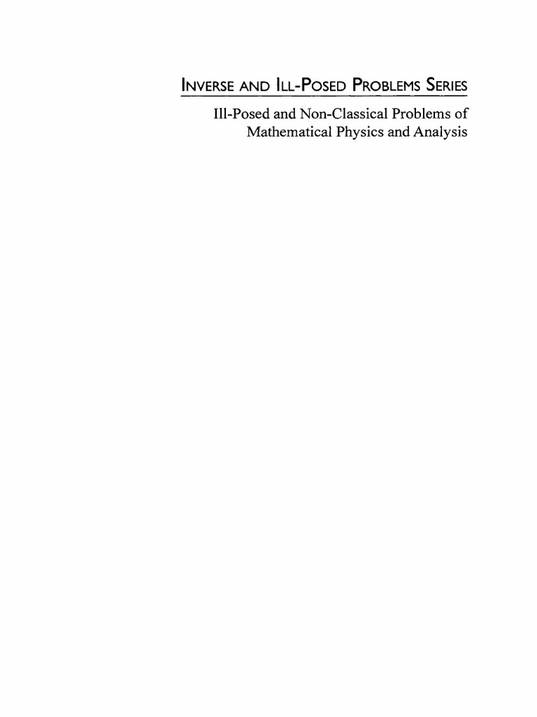 10.1515 9783110936520.fm | PDF | Inverse Problem | Equations