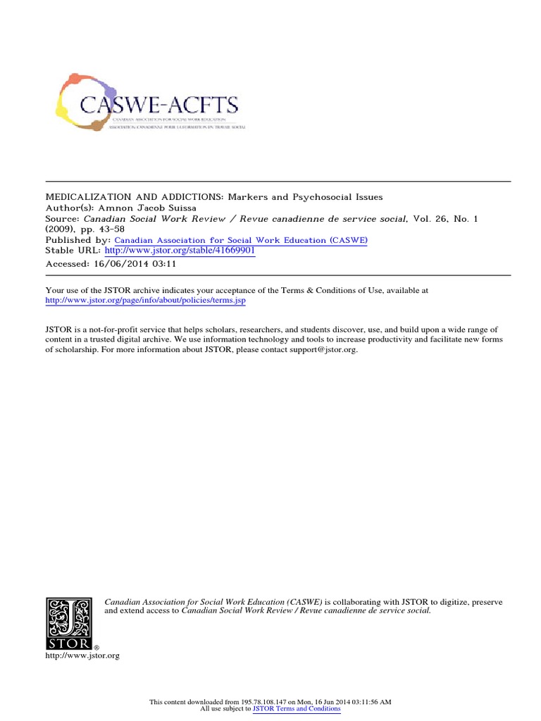 Medicalization of Addictive Behaviors | PDF | Alcoholism | Diagnostic ...