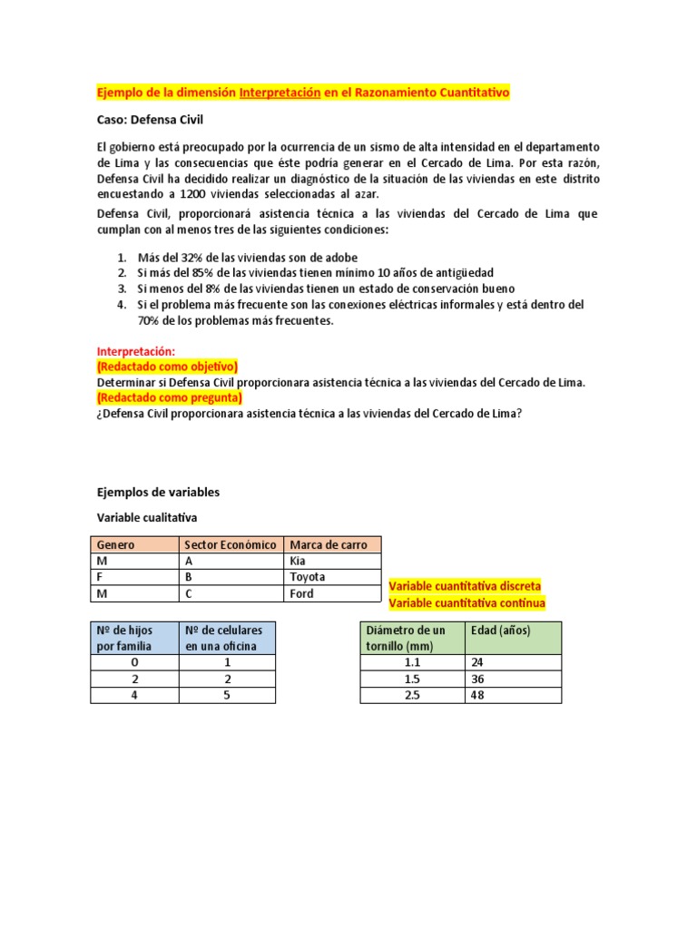 Ejemplo de La Dimensión Interpretación y Variables | PDF