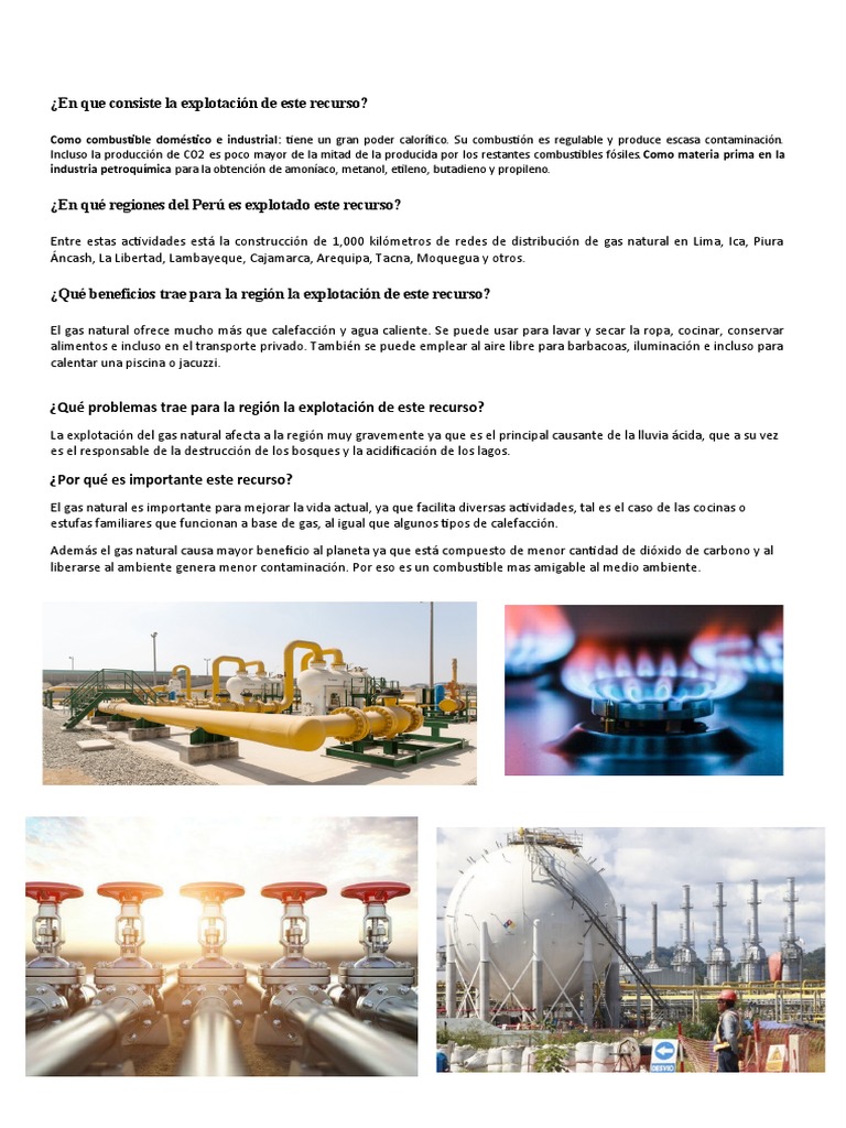 Usos y beneficios del gas natural en Perú | PDF | Hogar, jardinería y ...