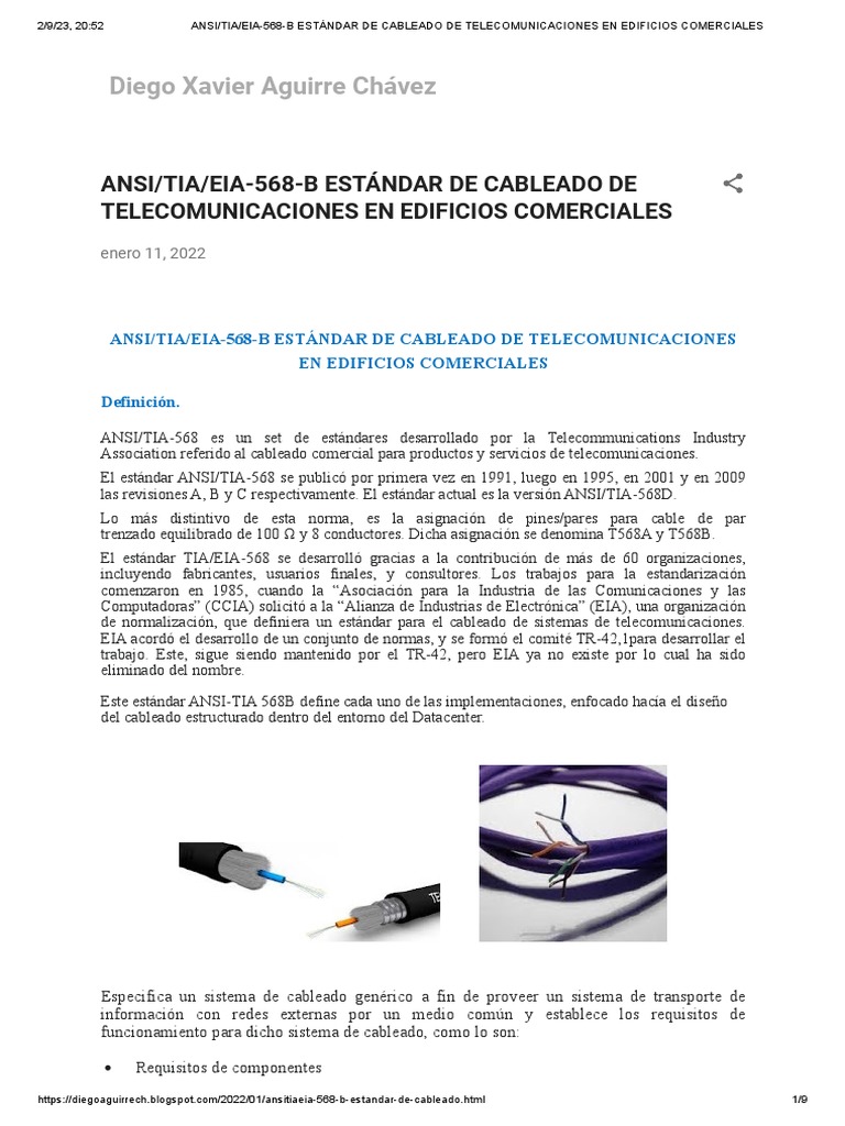 Ansi - Tia - Eia-568-B Estándar de Cableado de Telecomunicaciones en ...